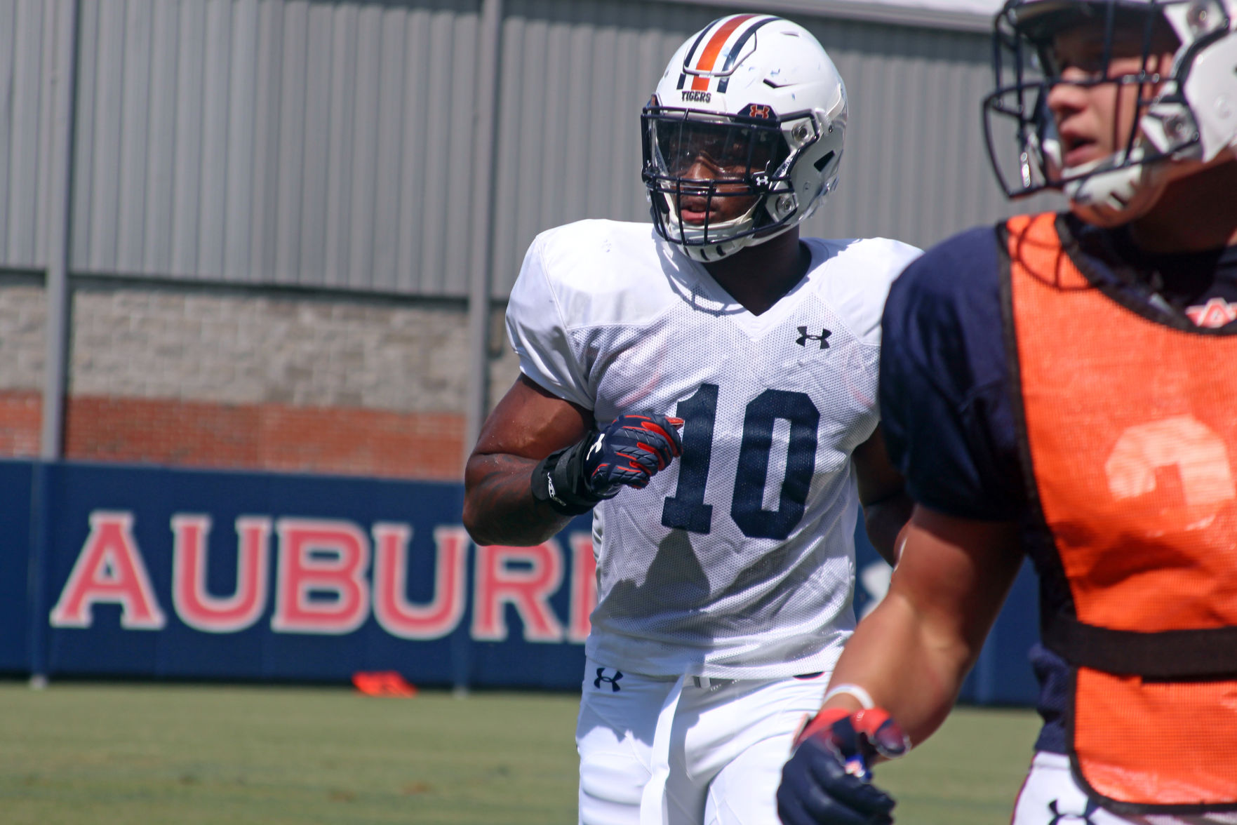 Auburn football practice on the first day of full pads